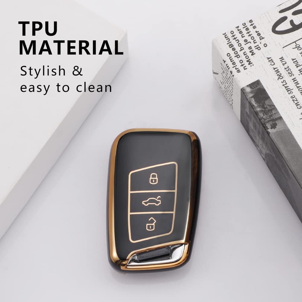 VOLKSWAGEN TPU KEY COVER - GOLDEN BLACK
