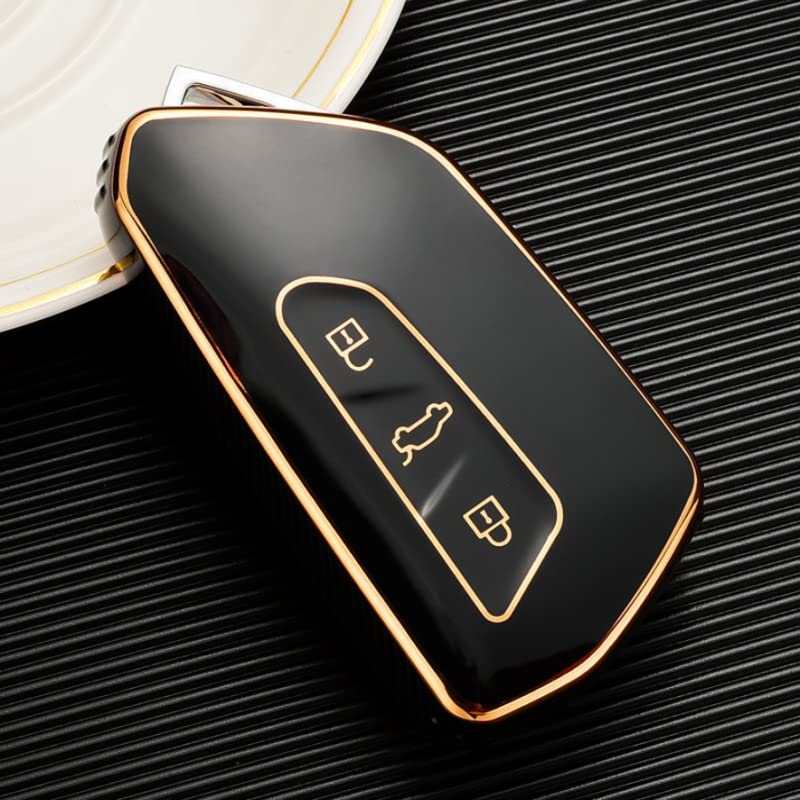 SKODA TPU KEY COVER - GOLDEN BLACK