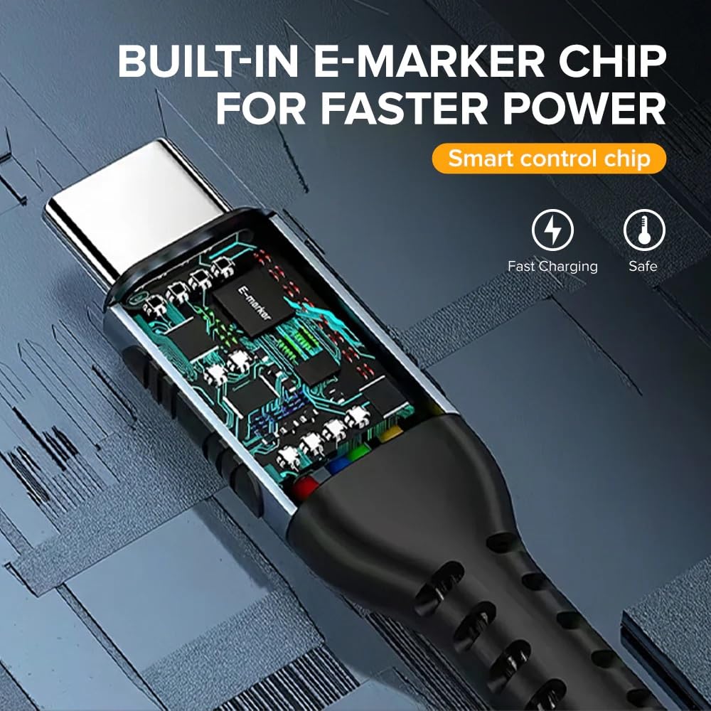 STELLAR DRIVE USB Type-C to Type-C Cable 6A (100W) Compatible With All Usb-C Devices,100cm, Supports Power Delivery(Pd) With Rapid Data Transmission