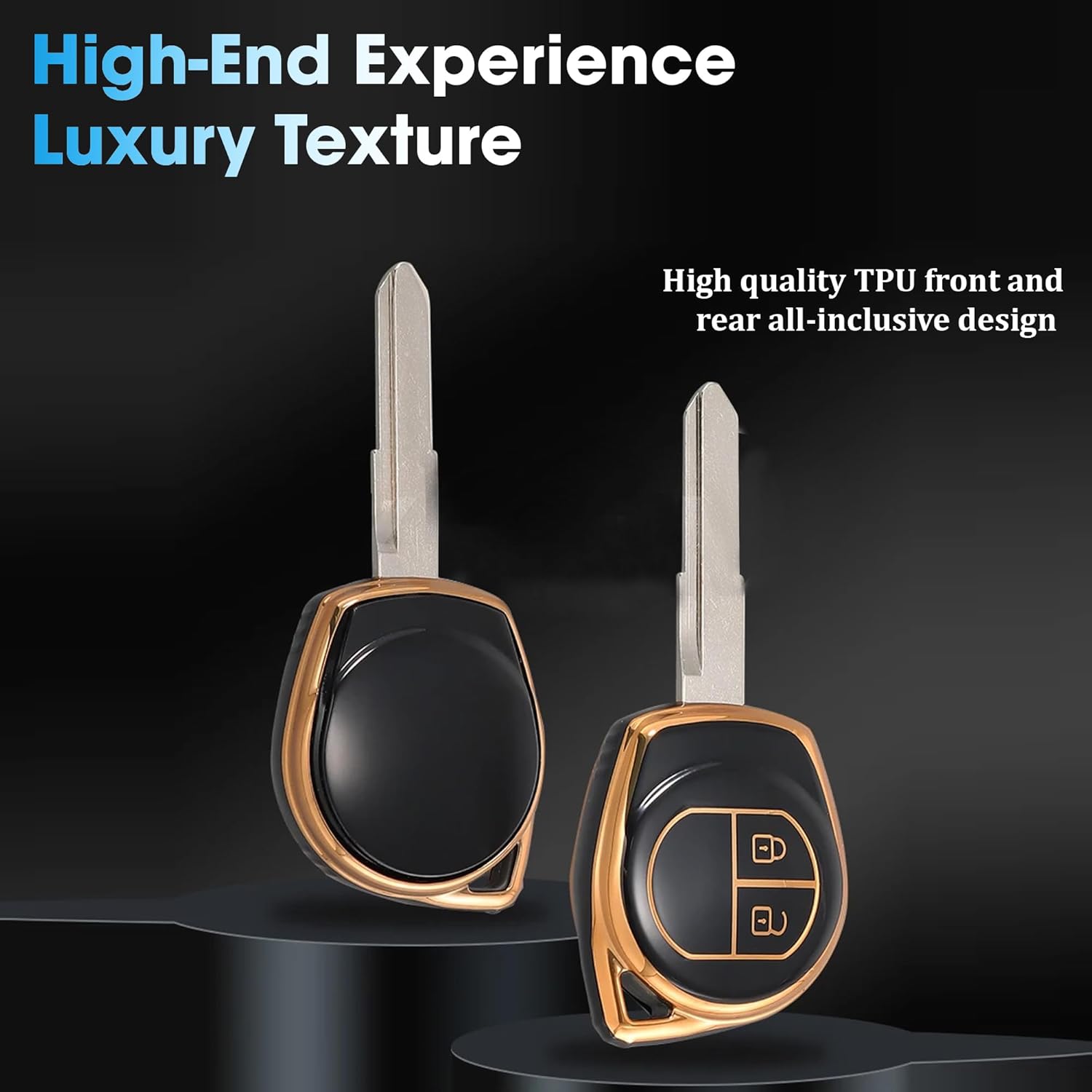 SUZUKI TPU KEY COVER - GOLDEN BLACK