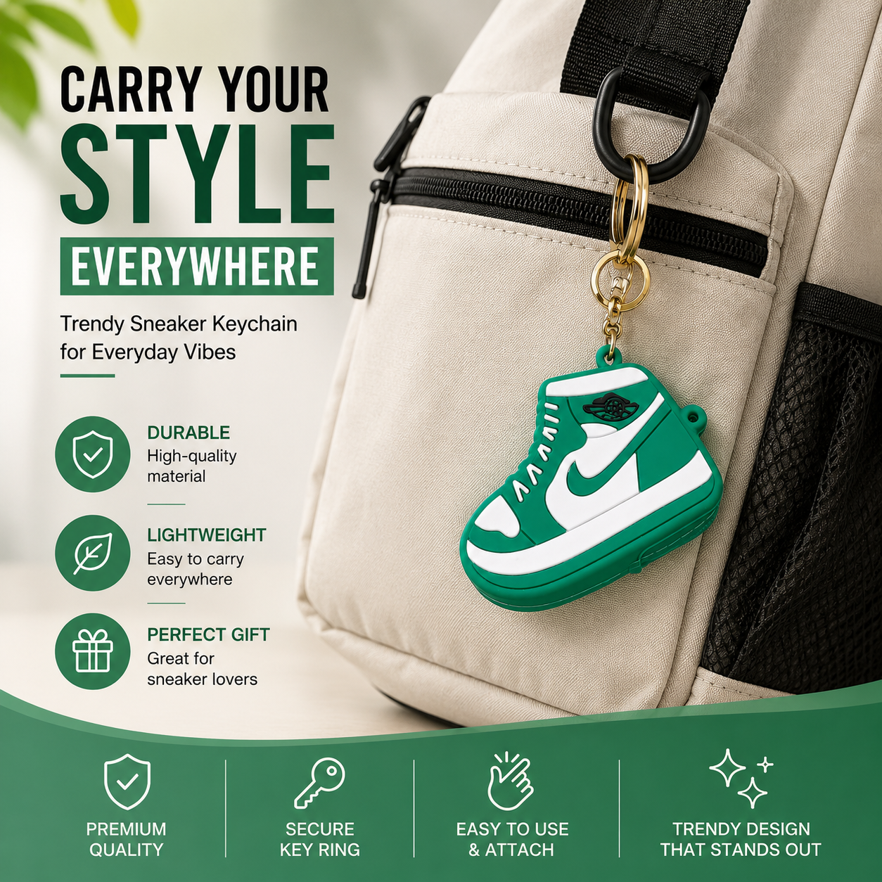SNEAKER COIN BAG FANCY HOOK KEYCHAIN/KEYRING - CB05