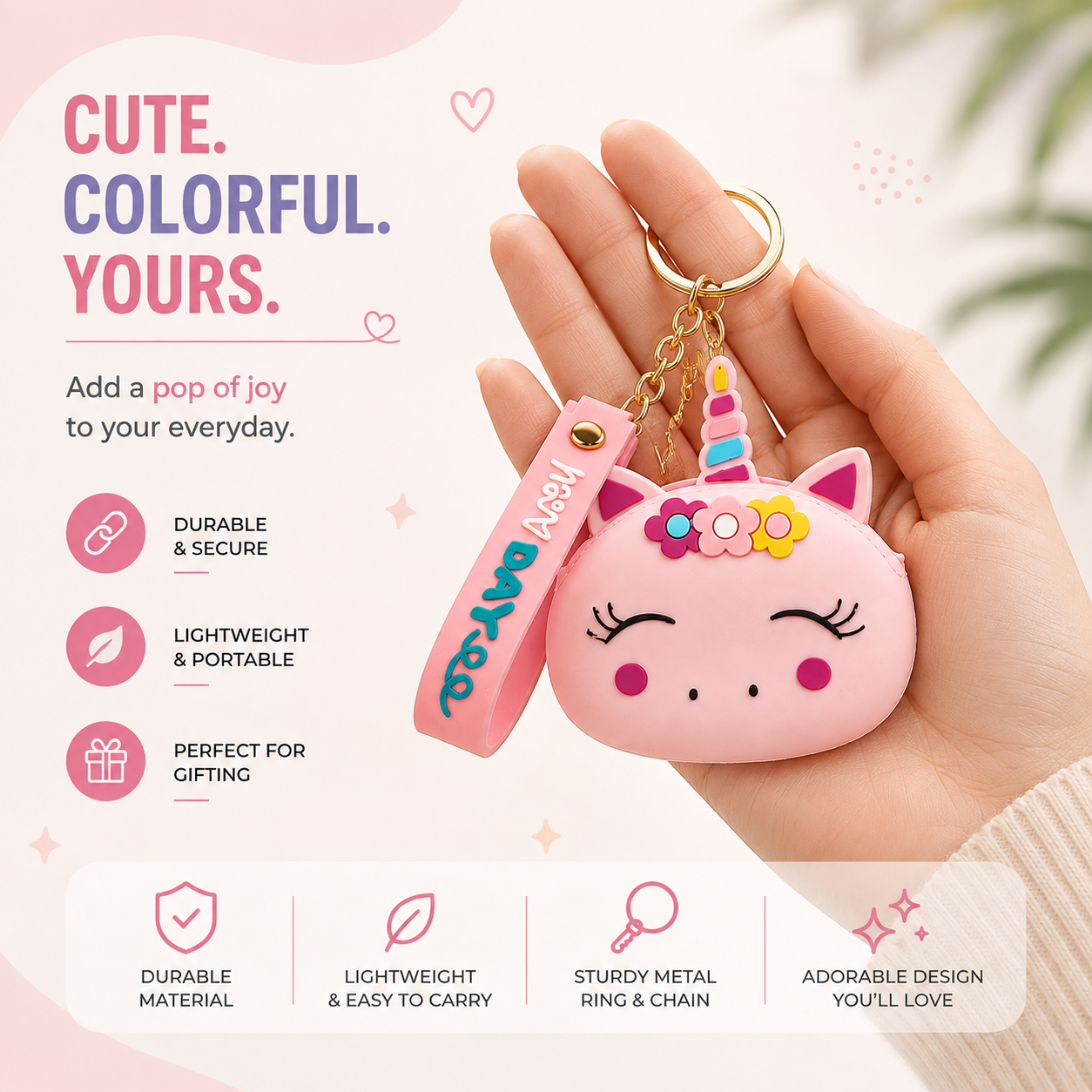 COIN BAG FANCY HOOK KEYCHAIN/KEYRING - CB10