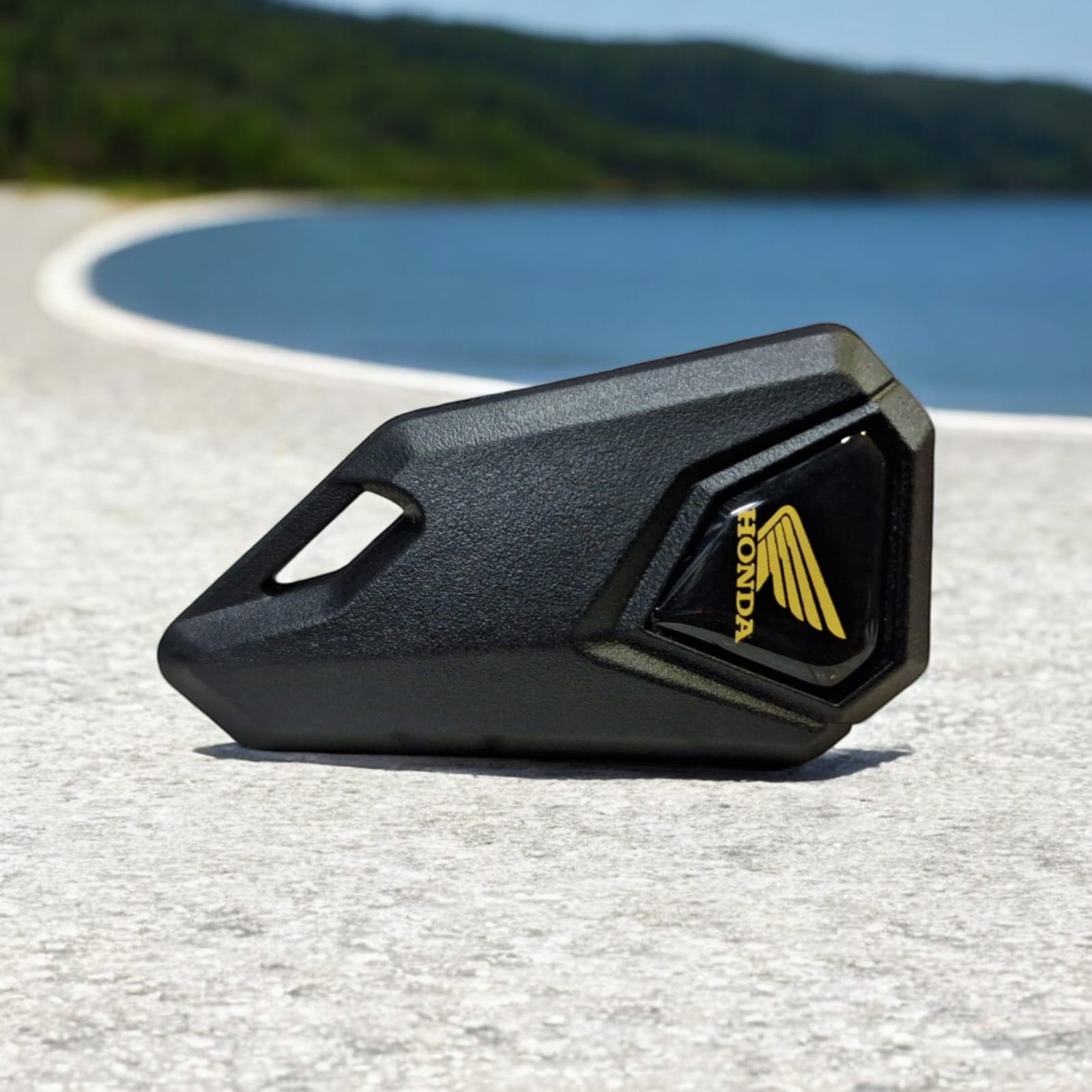 Honda Bike Flip Key With Silicone Key Cover- Yellow Logo