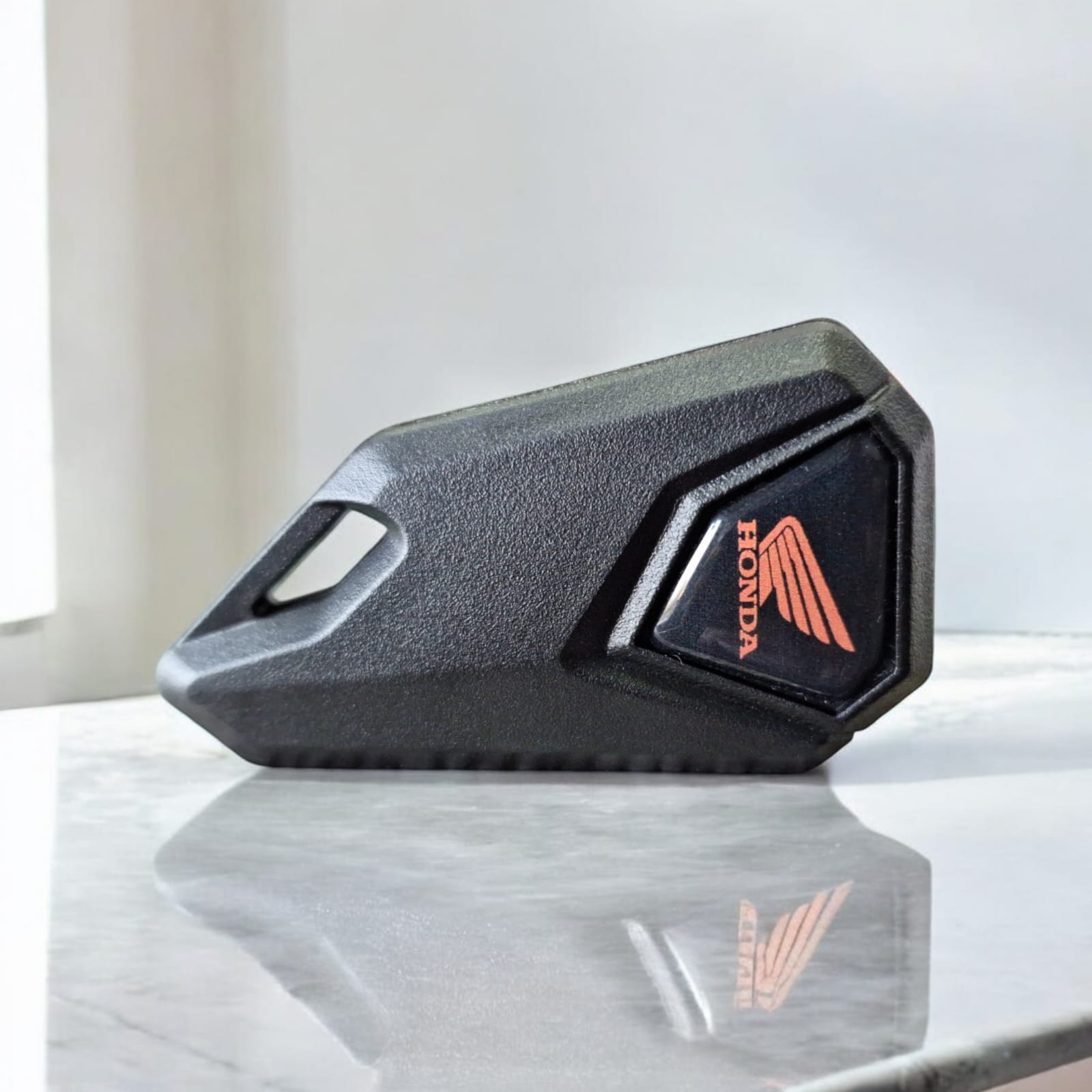 Honda Bike Flip Key With Silicone Key Cover - Orange Logo