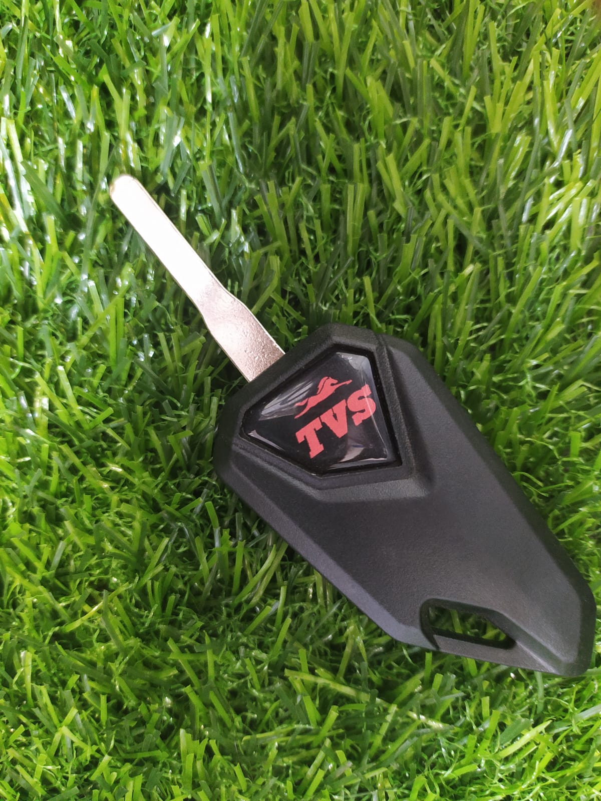 Tvs Bike Flip Key With Silicone Key Cover - Red Logo