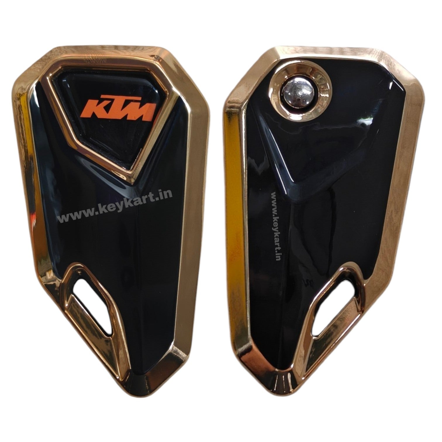 Ktm Bike Flip Key With Golden Tpu Cover - Black Orange Logo (B1/KT/BK/GTPU)