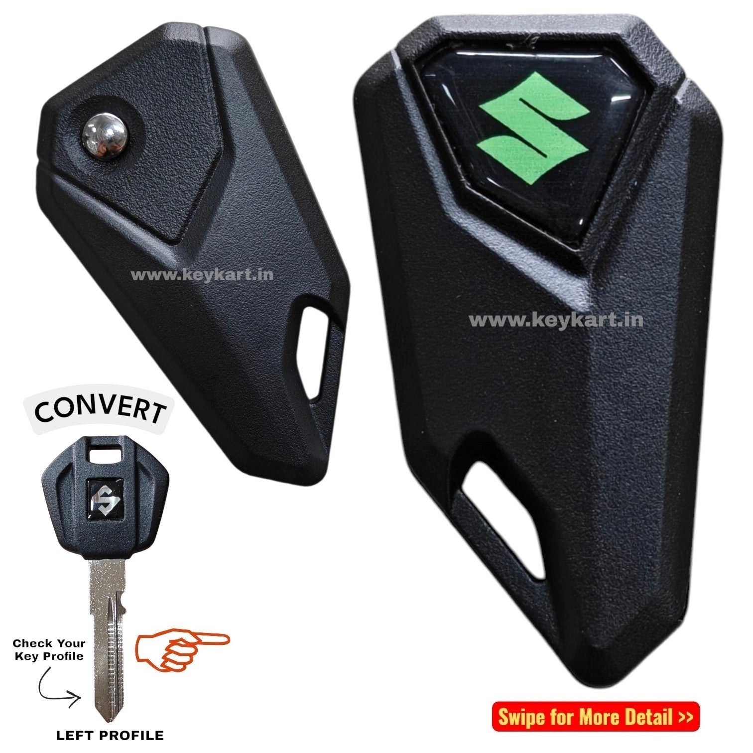Suzuki Bike Flip Key - Green Logo (B4/SZ/GR)