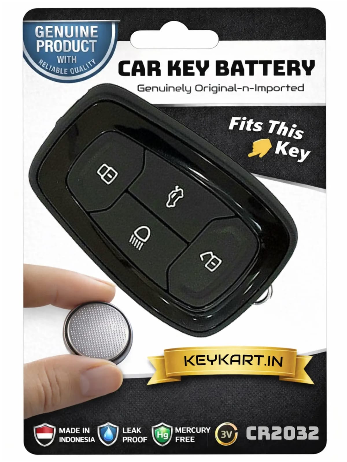 3V Lithium Coin Battery Cell for Tata key - # CR2032/1/TATA/001