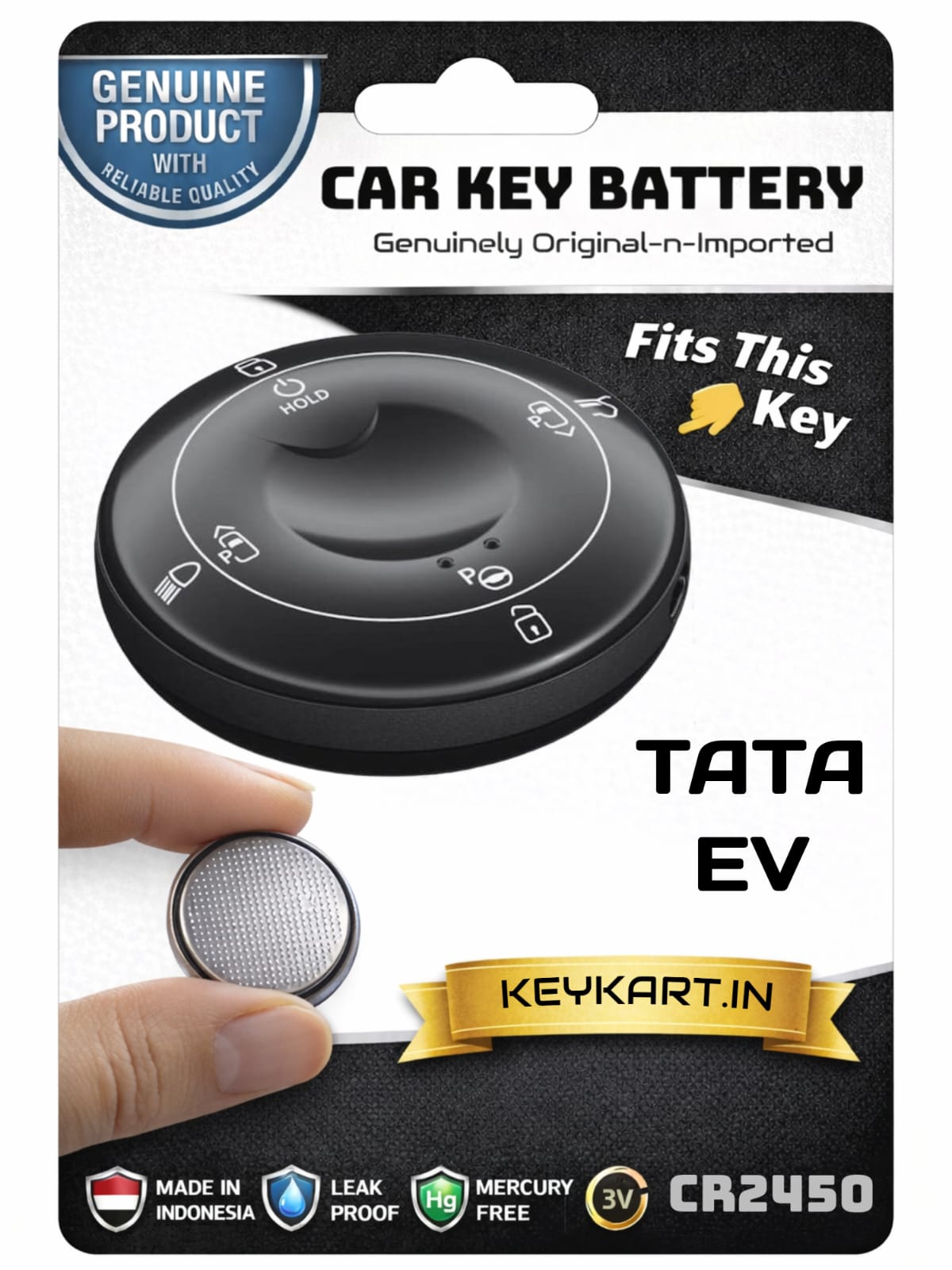 3V Lithium Coin Battery Cell for Tata key - # CR2450/1/TATA/004