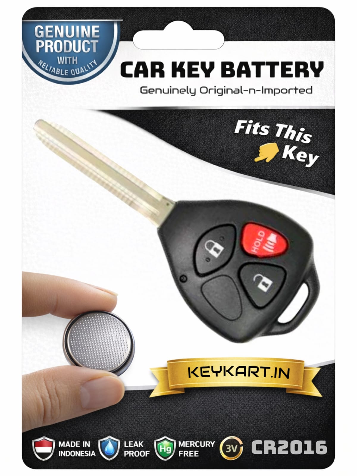 3V Lithium Coin Battery Cell for Toyota key - # CR2016/1/TOY/010