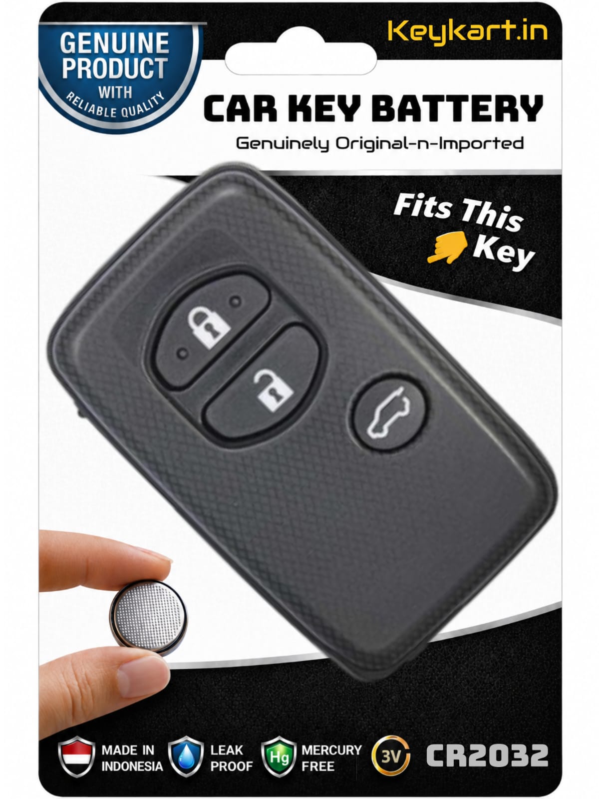 3V Lithium Coin Battery Cell for Toyota key - # CR2032/TOY/017