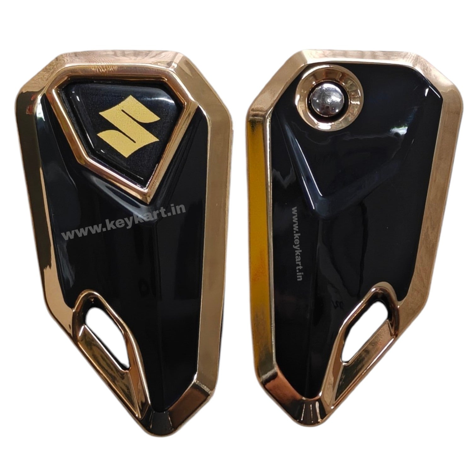 Suzuki Bike Flip Key & Golden Tpu Key Cover - Yellow Logo (B4/SZ/YL/GTPU)