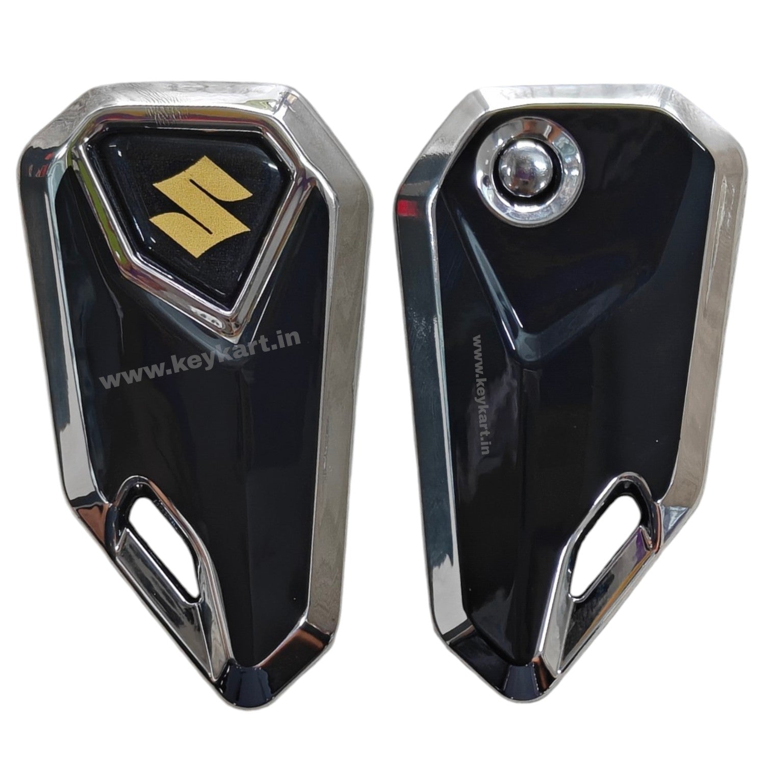 Suzuki Bike Flip Key & Silver Tpu Key Cover - Yellow Logo (B4/SZ/YL/STPU)