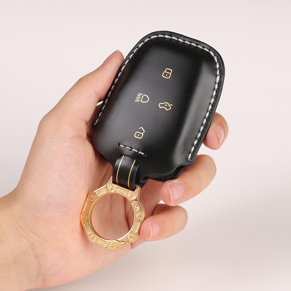 Italian Leather Key Cover Compatible for Tata Nexon, Harrier, Tigor BS6, Tigor EV, Safari, Altroz, Safari Gold, Gravitas, Punch 4 Button Smart Key