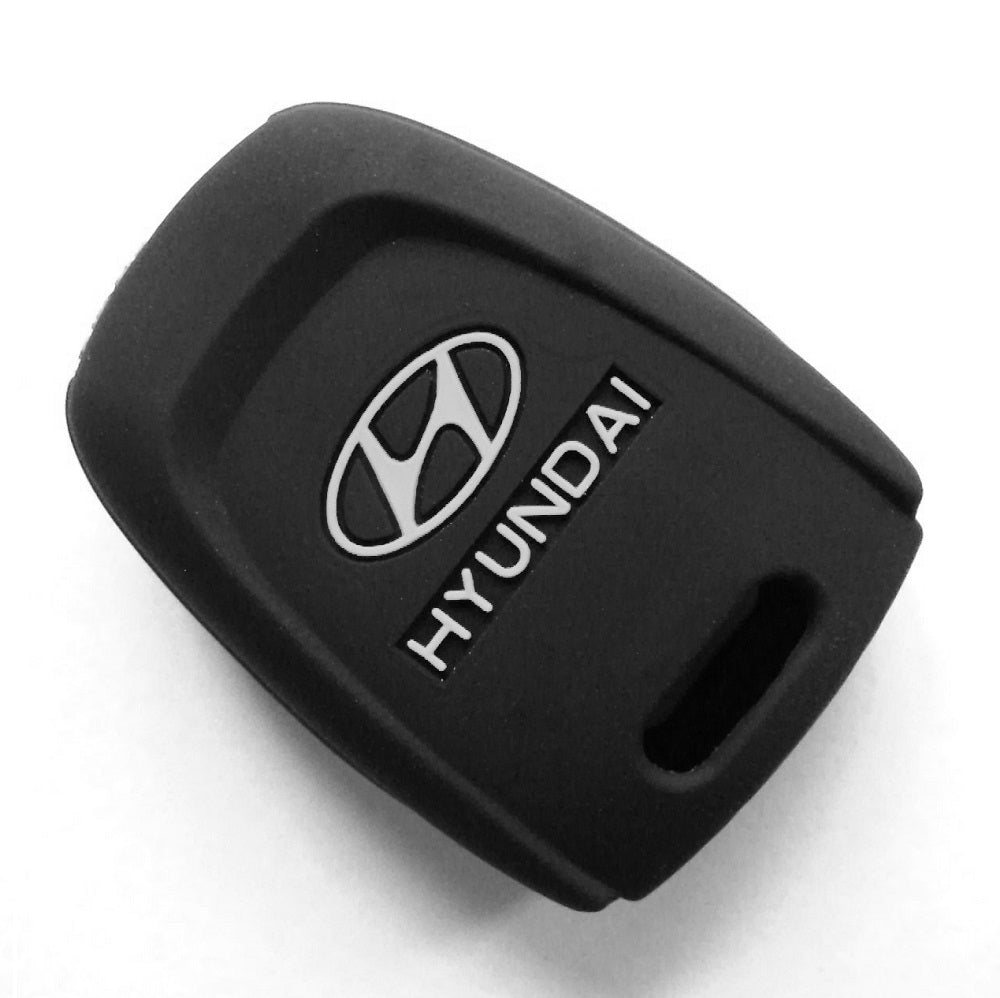 Silicone Key Cover for i10 Grand, Eon 2 Button Remote Key (Black)