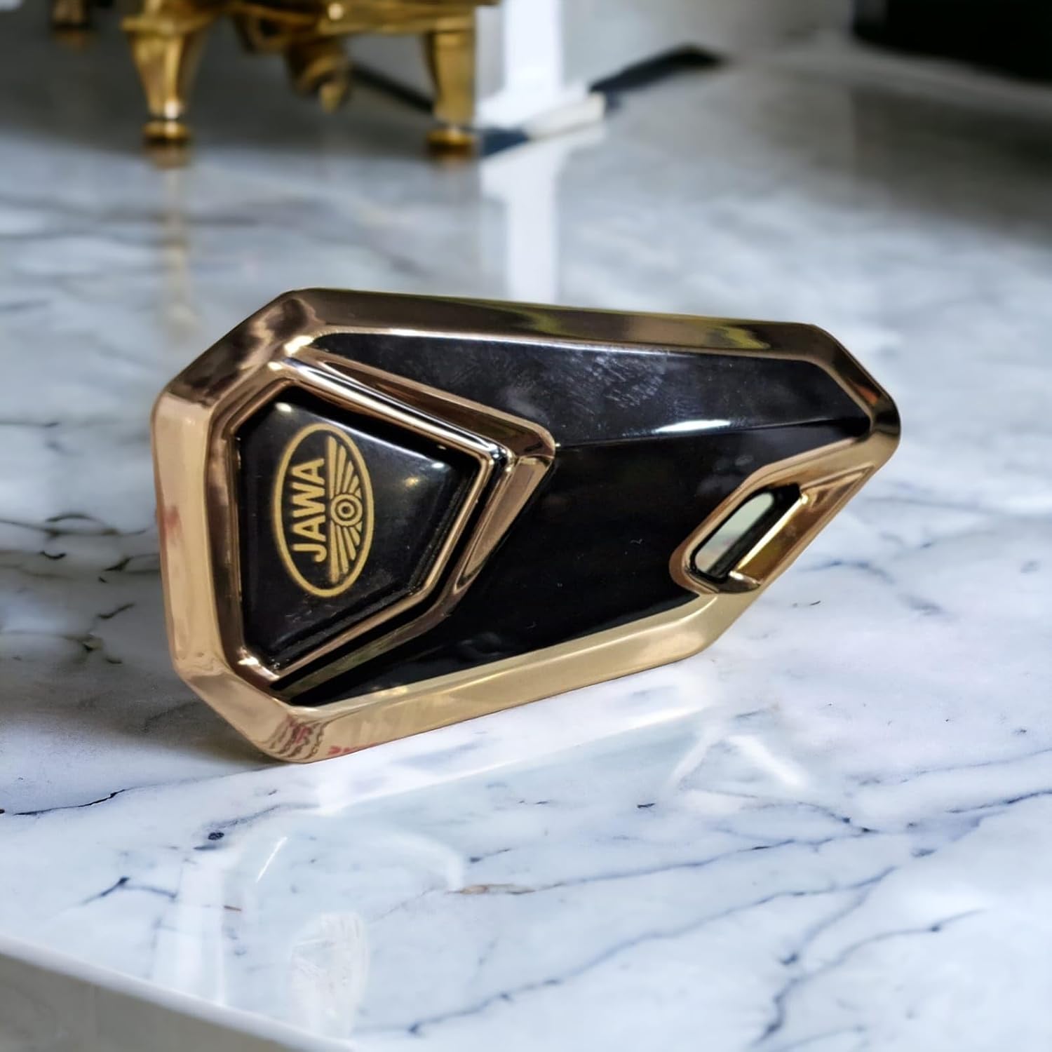 Jawa bike flip key with tpu key cover - Yellow Logo