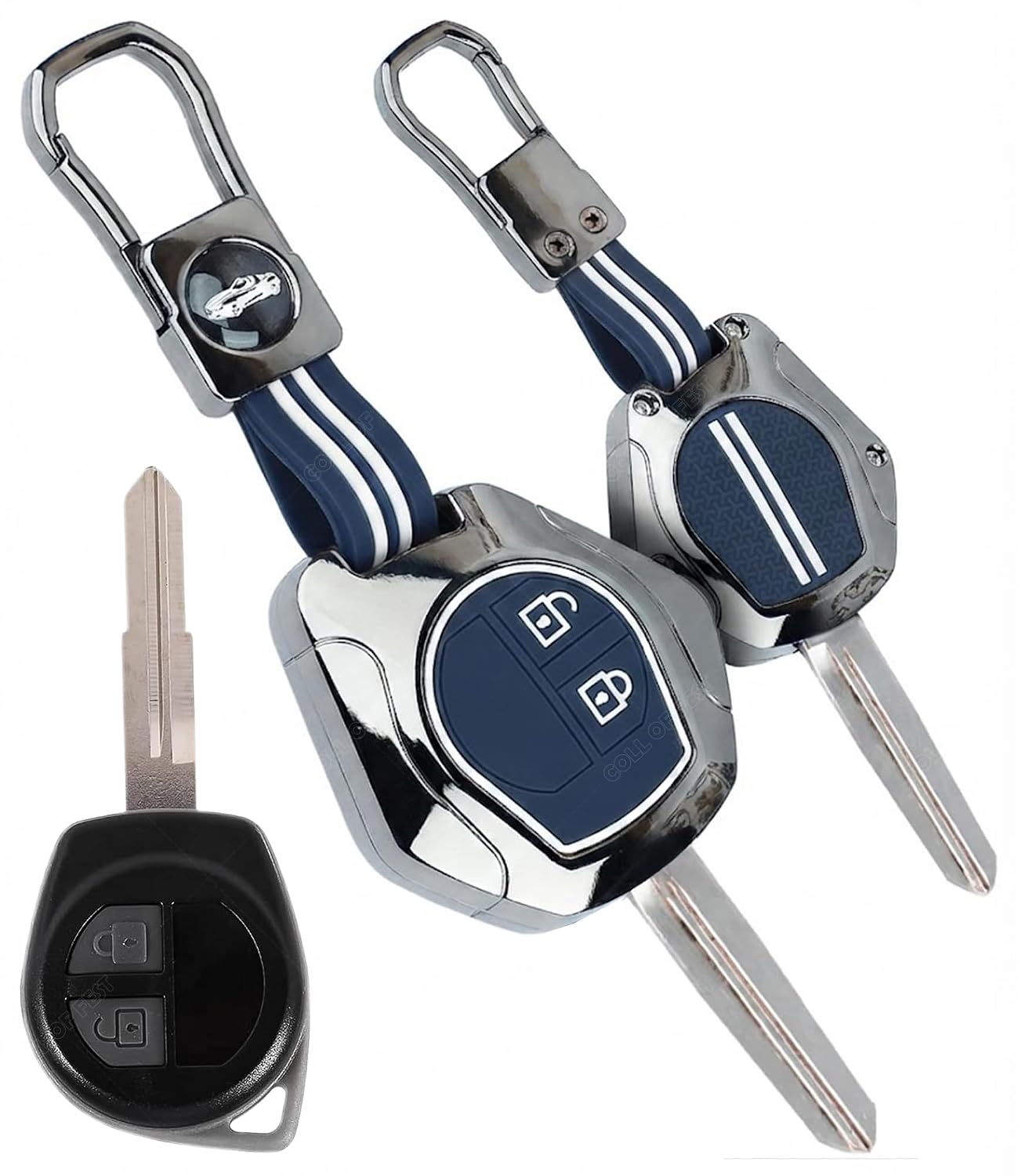 Suzuki 2B metal Key Cover - Blue