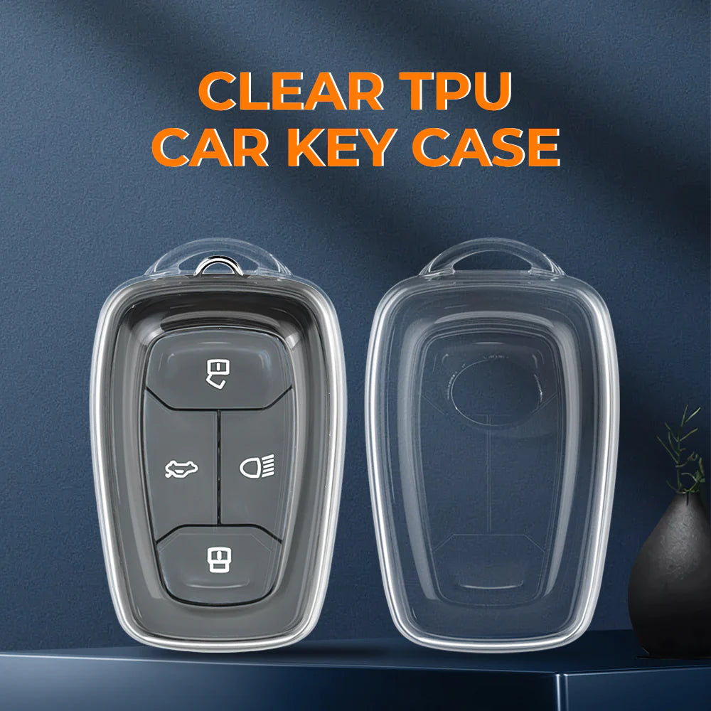 KEYKART® Clear Tpu key cover for Harrier, Altroz, Nexon, Tigor BS6, Safari, Safari Gold, Punch- CLTP08