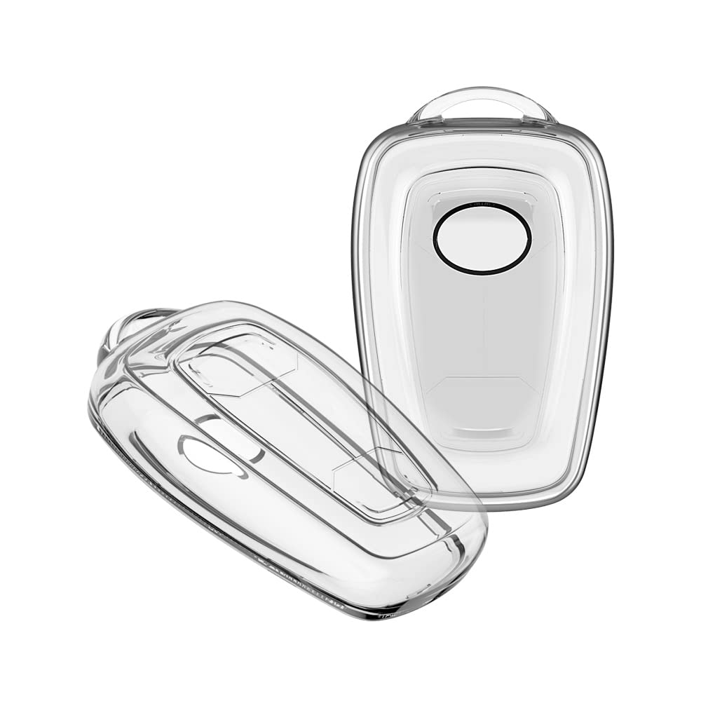 KEYKART® Clear Tpu & Golden Tpu key cover for Nexon, Altroz, Harrier, Tigor, Safari, Punch 4 button smart key(C)