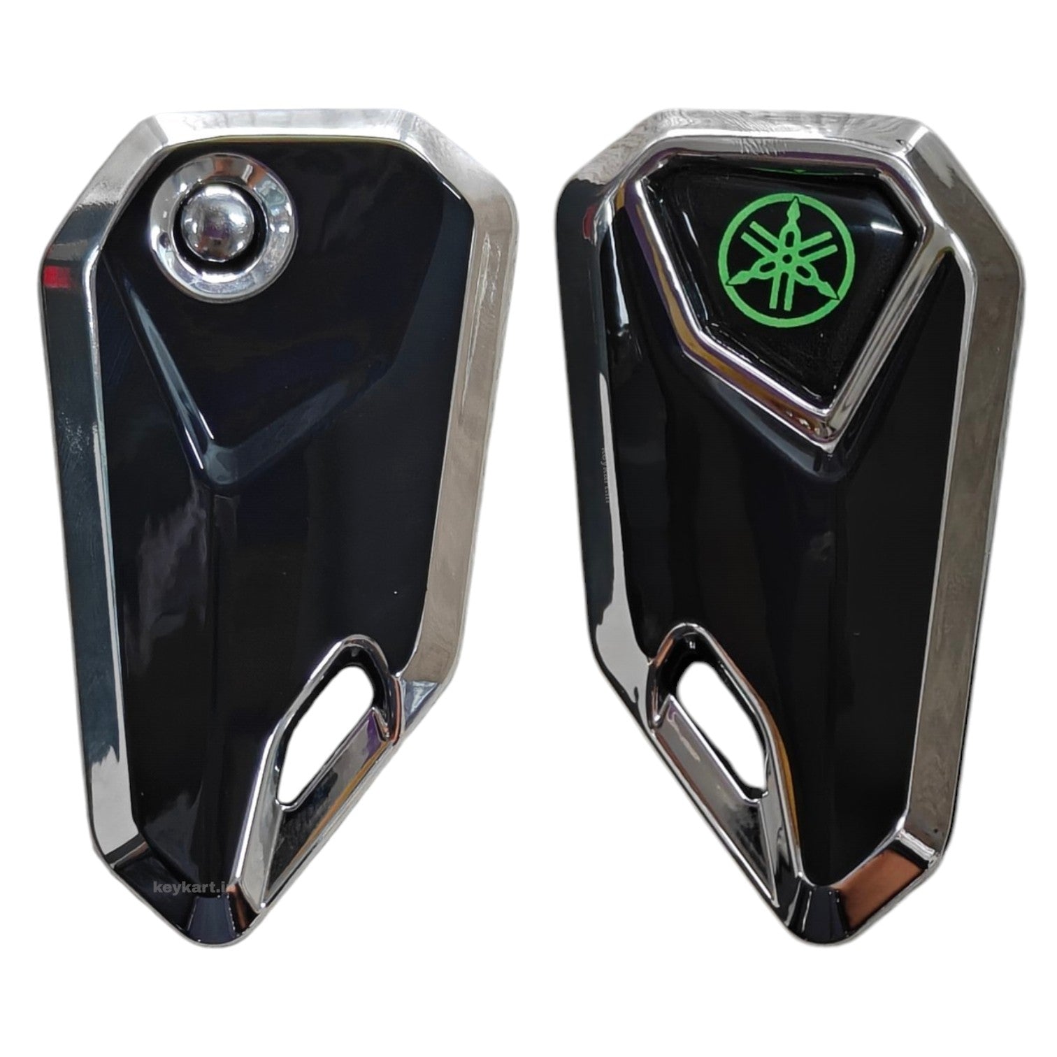 Yamaha Bike Flip Key & Silver Tpu Key Cover - Green Logo (B8/YM/GR/STPU)