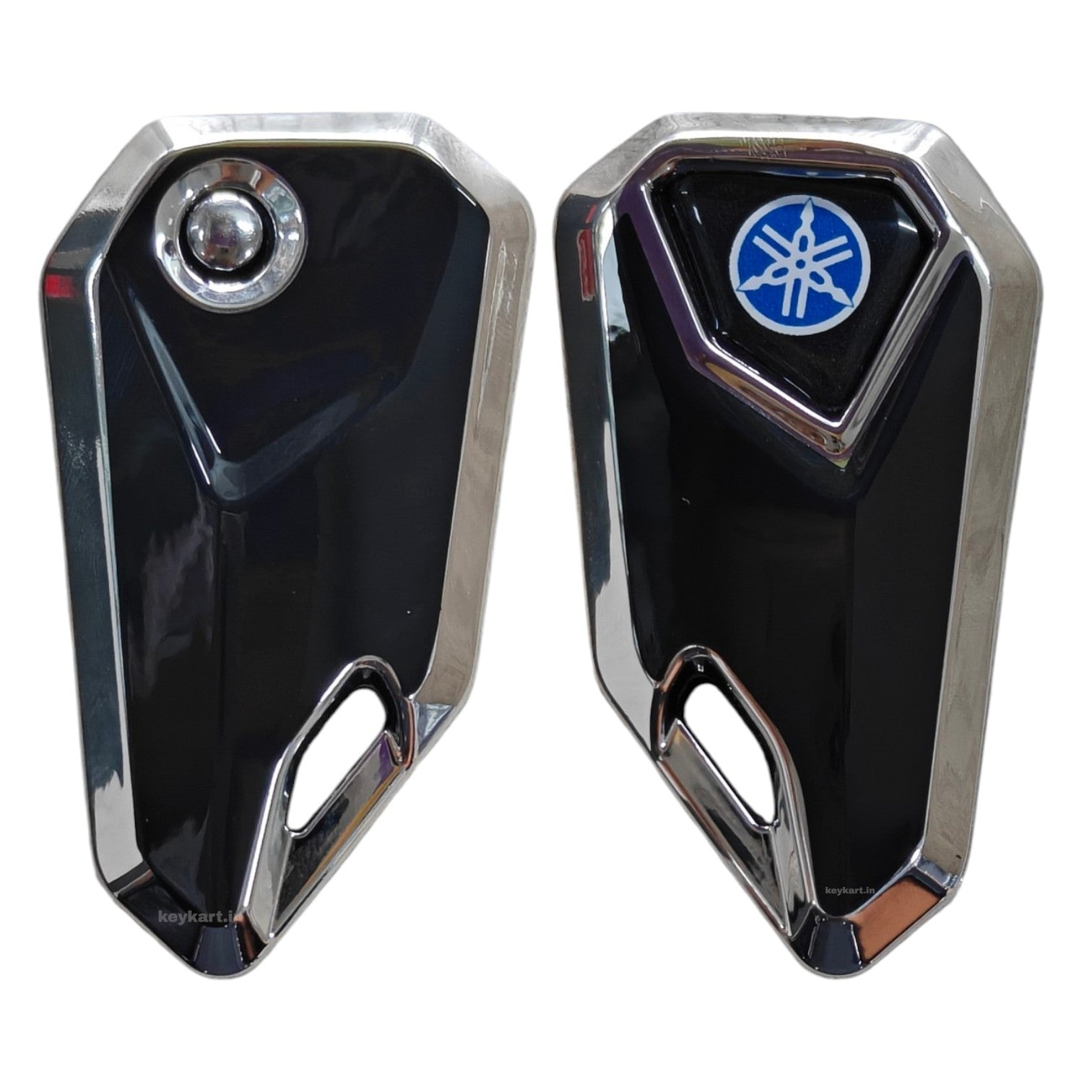Yamaha Bike Flip Key & Silver Tpu Key Cover - Blue Logo (B8/YM/BL/STPU)