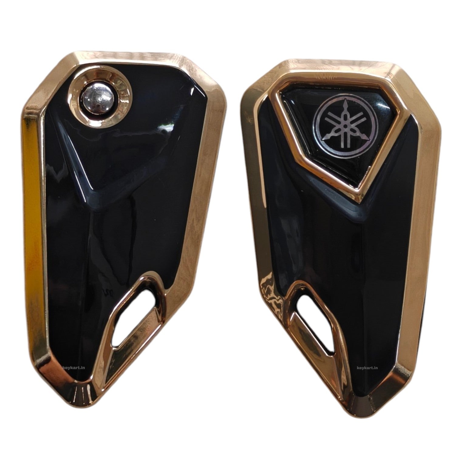 Yamaha Bike Flip Key & Golden Tpu Key Cover - Silver Logo (B8/YM/SL/GTPU)