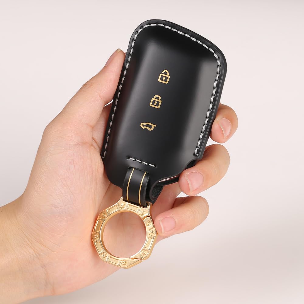 Italian leather key cover for Exter, Creta, Elite i20, Active i20, Aura, Xcent, Tucson, Elantra 3 button smart key