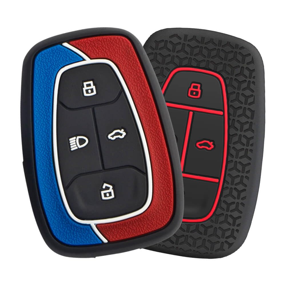 KEYKART® Duo style & DE style key cover for Nexon, Altroz, Harrier, Tigor, Safari, Punch 4 button smart key