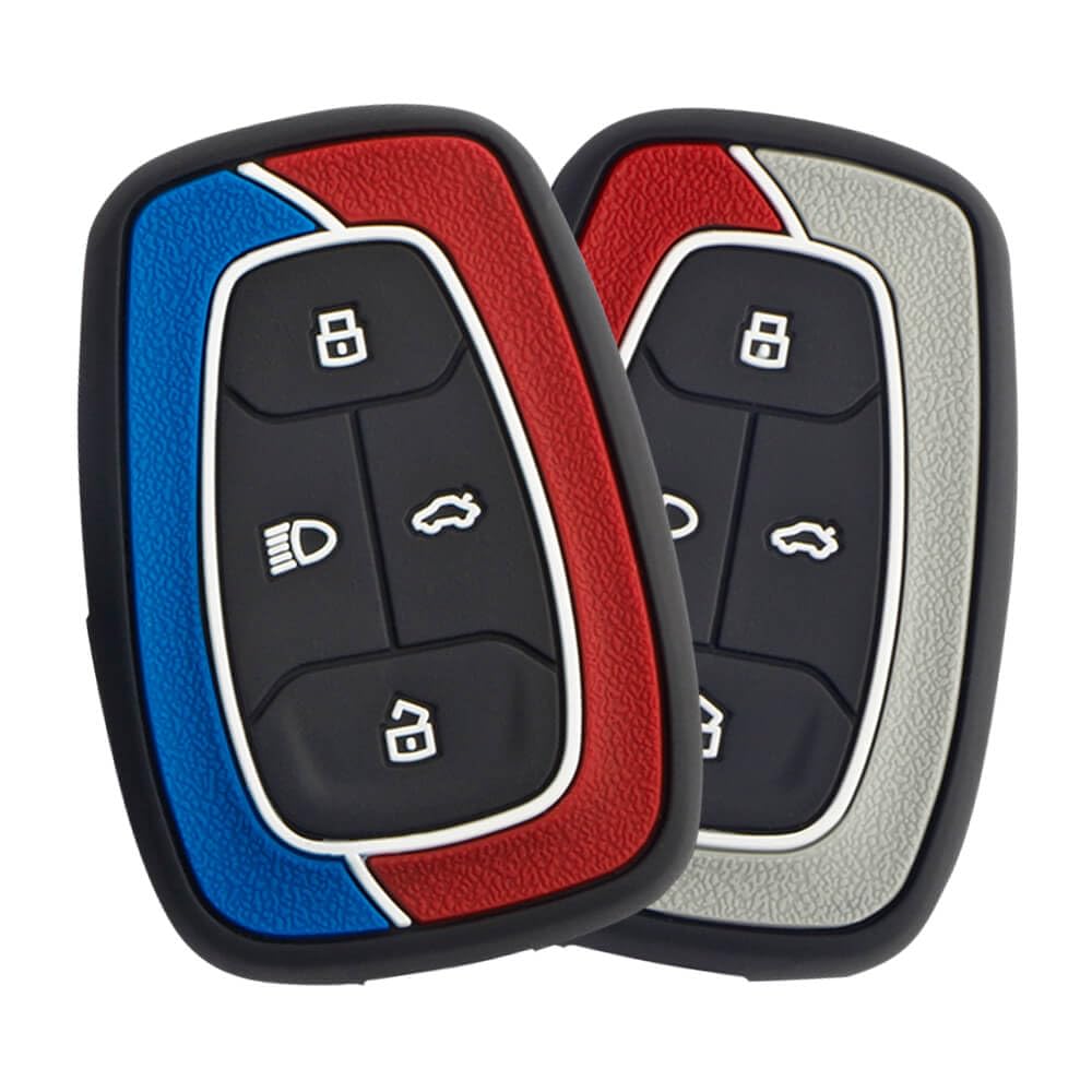 keykart Silicone key cover for Nexon, Altroz, Harrier, Tigor, Safari, Punch 4 button smart key