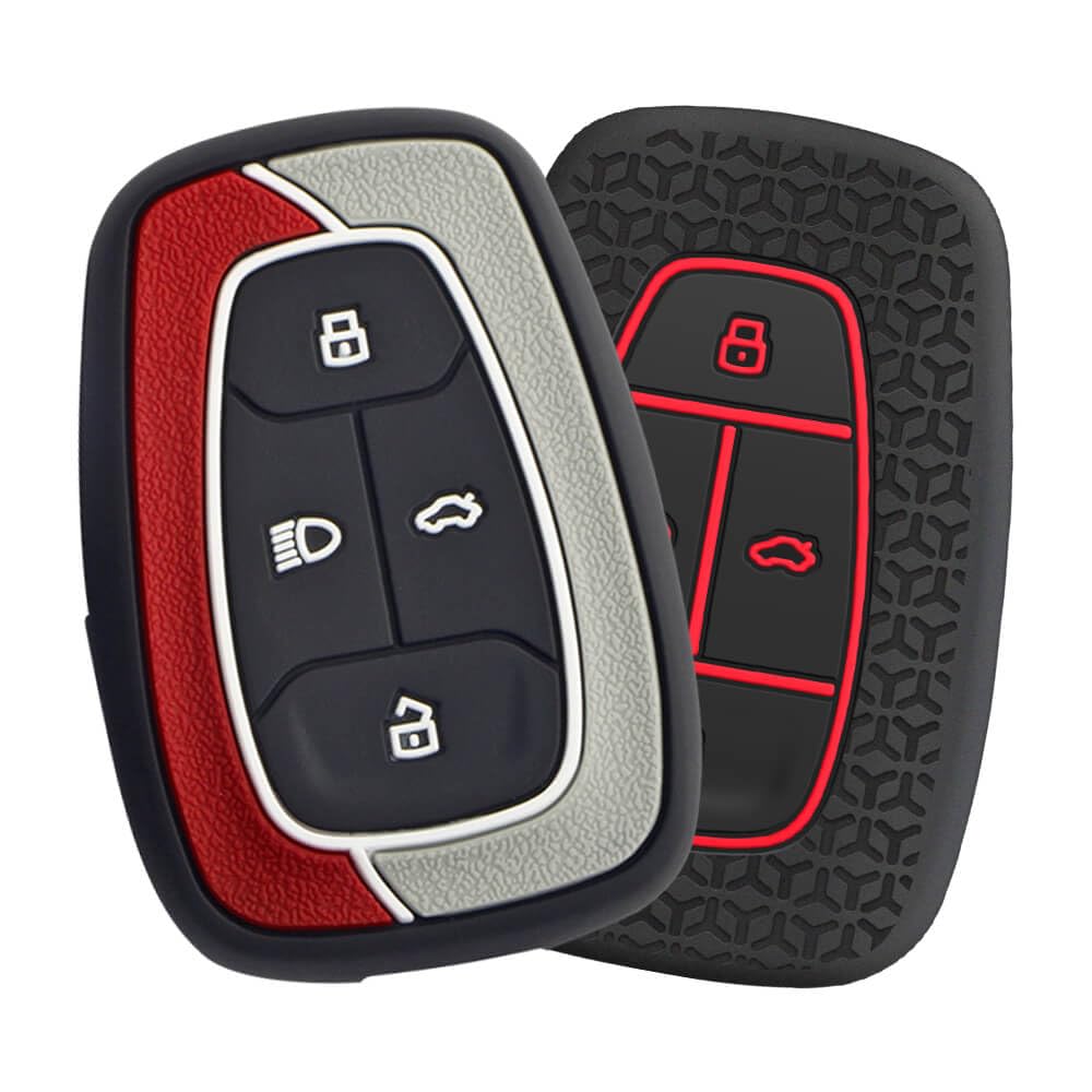 KEYKART® Duo style & DE style key cover for Nexon, Altroz, Harrier, Tigor, Safari, Punch 4 button smart key(B)