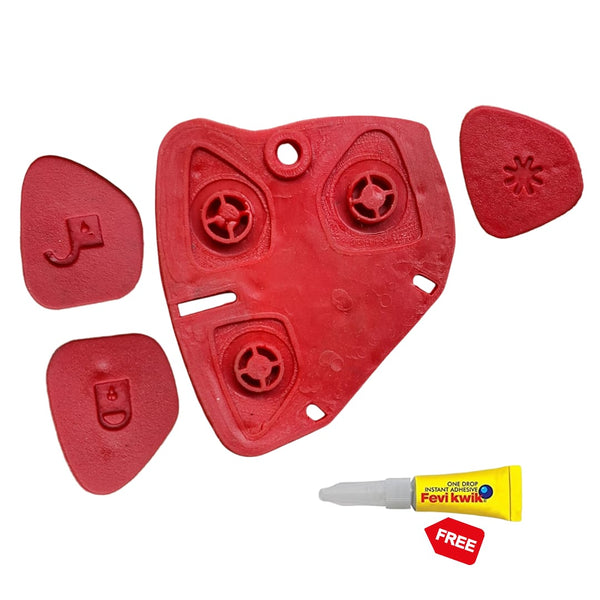 Mahindra Xylo/Genio/QUANTO 3 Button Remote Key Replacement KEYPAD – Red (Pack of 1)