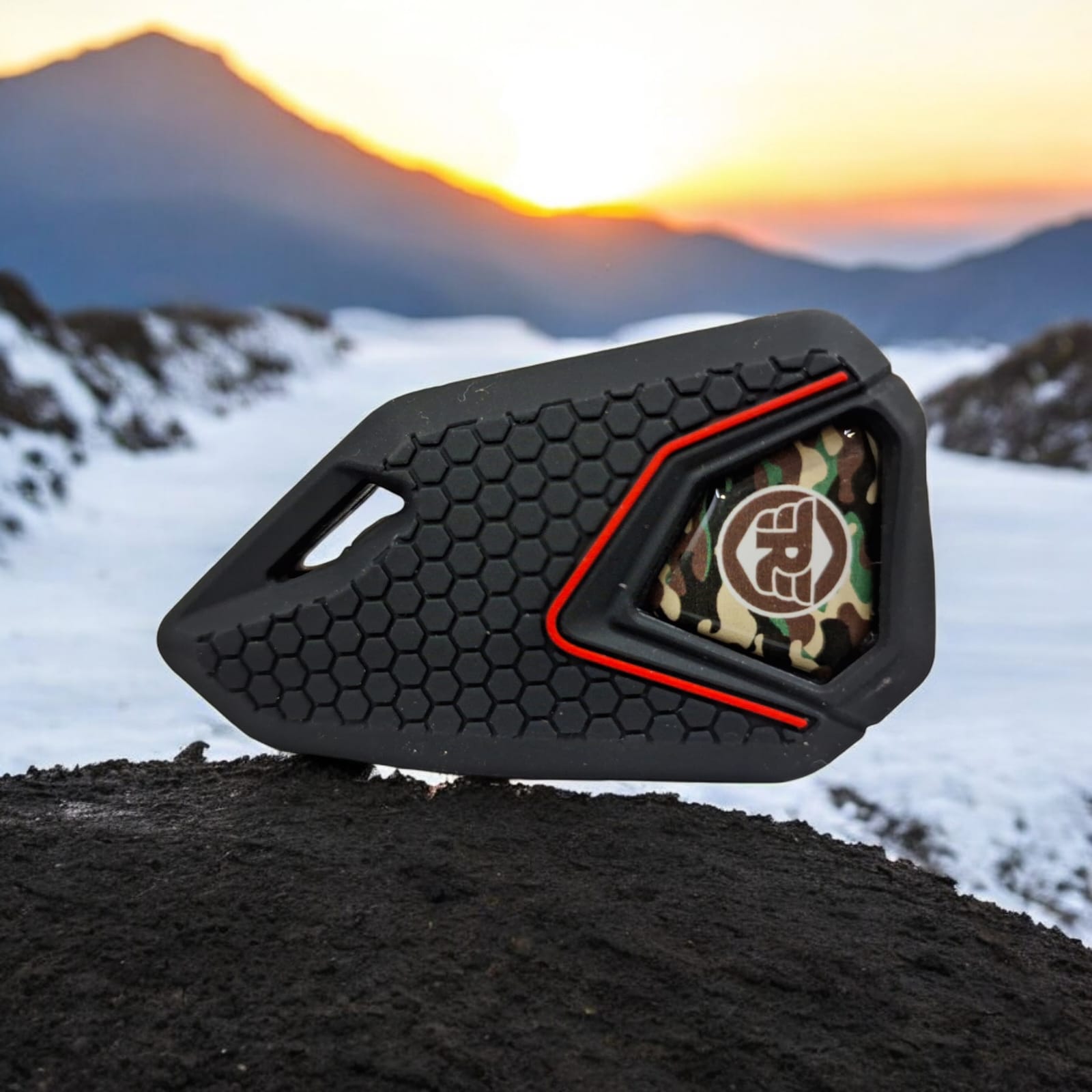 Royal Enfield bike flip key & Silicone key cover - Camo logo