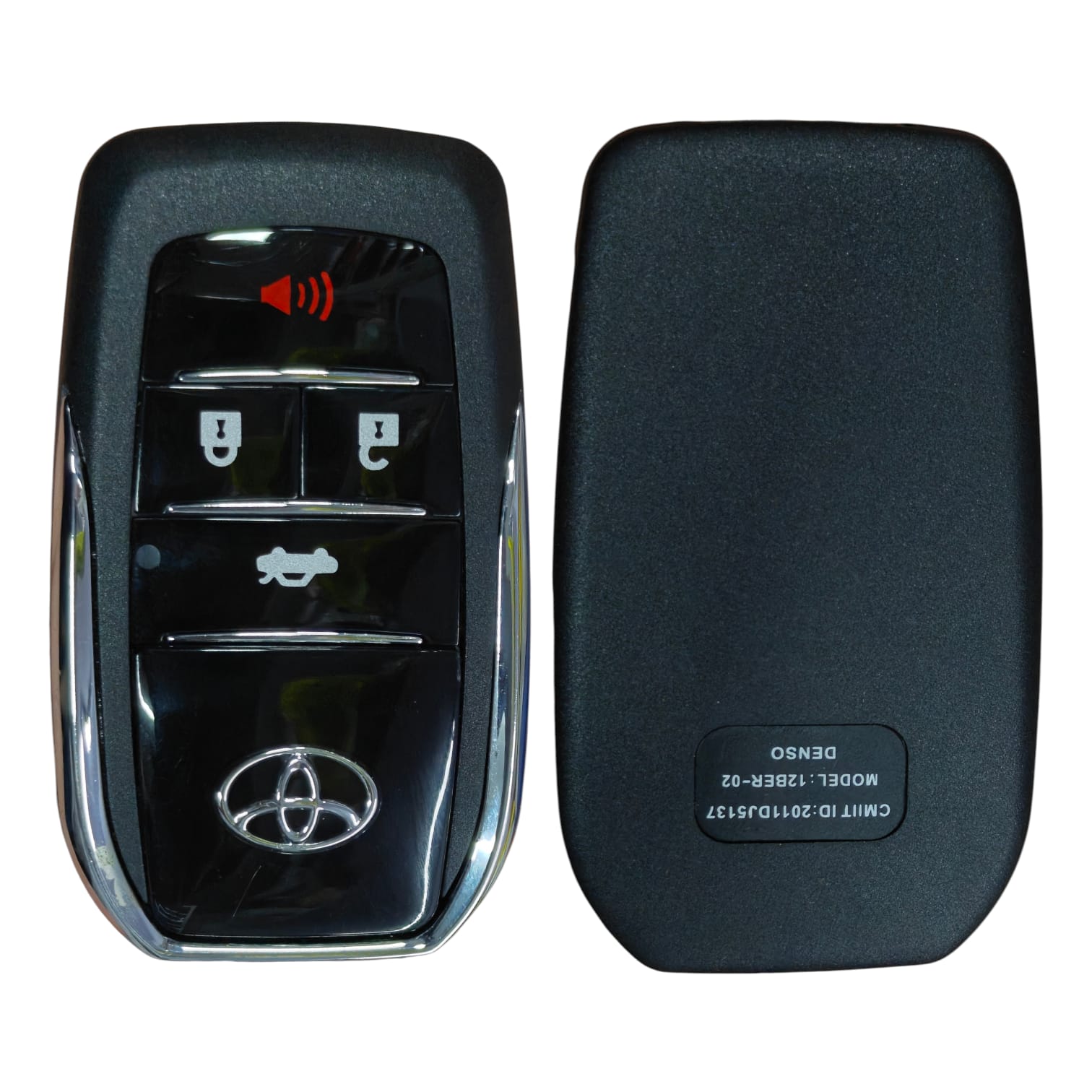 4 Button Flip Key Shell Replacement | Lock, Unlock, Boot & Alarm Buttons | Premium Quality (Uncut Blade)