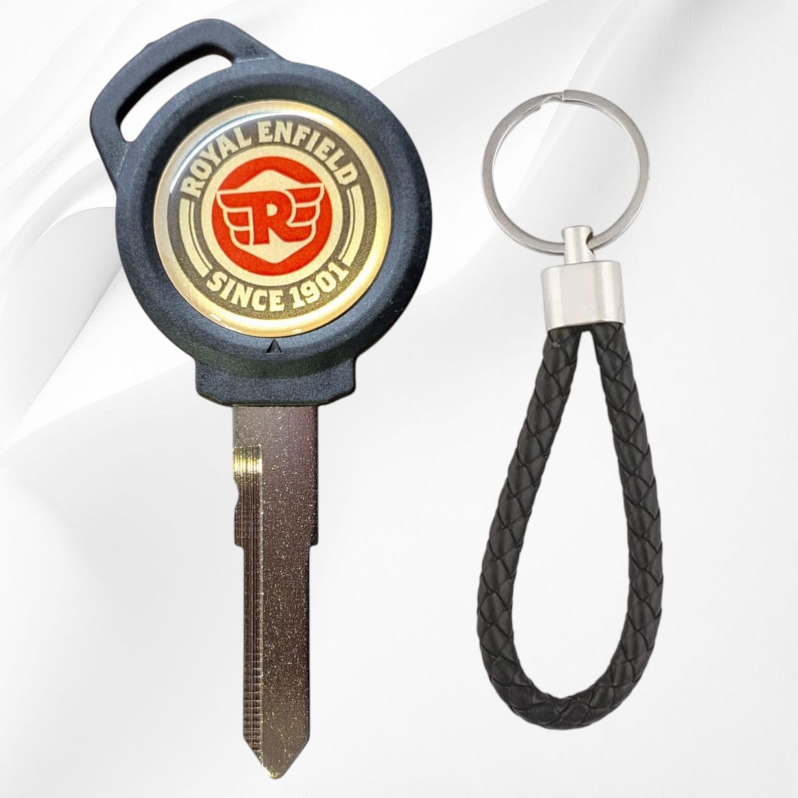 Royal Enfield S/L Right original key with keyring