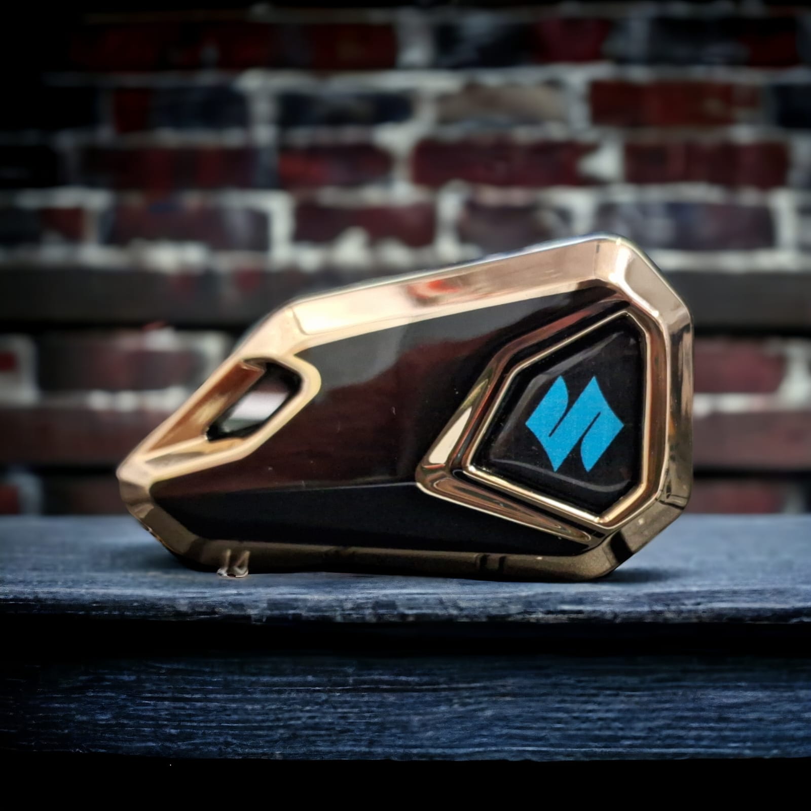 Suzuki Gixxer Bike Flip Key With Tpu Key Cover - Blue Logo