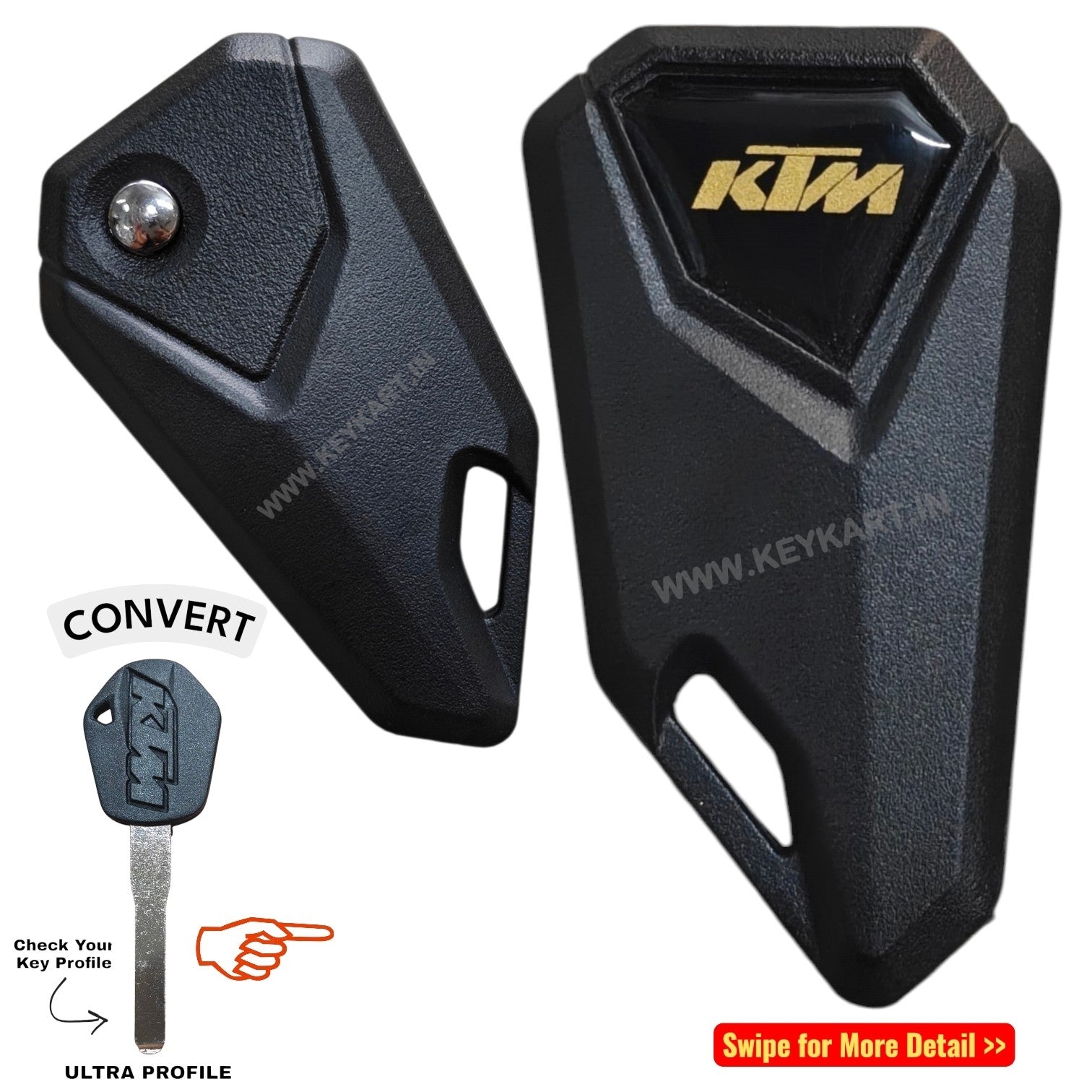 Ktm Bike Flip Key - Yellow Logo (B1/KT/YL)