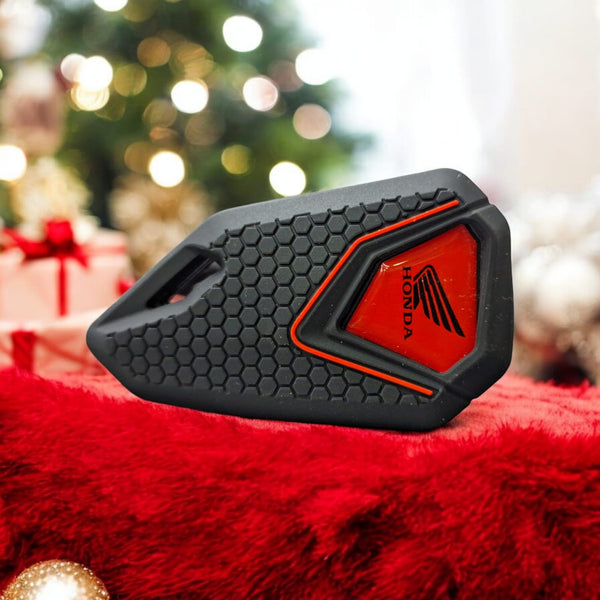 Honda Bike Flip Key With Silicone Key Cover ( black ) - RED Logo