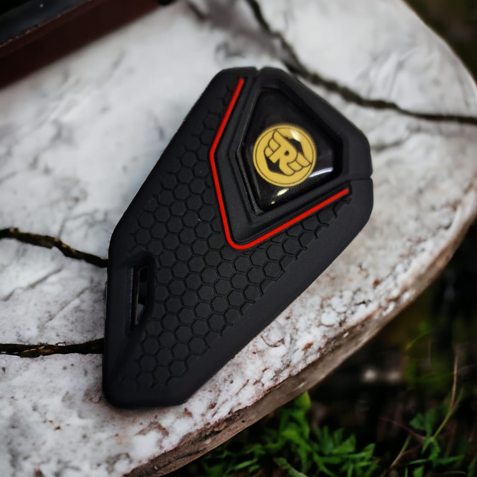 Royal Enfield S/L right bike flip key & Silicone key cover - Yellow logo