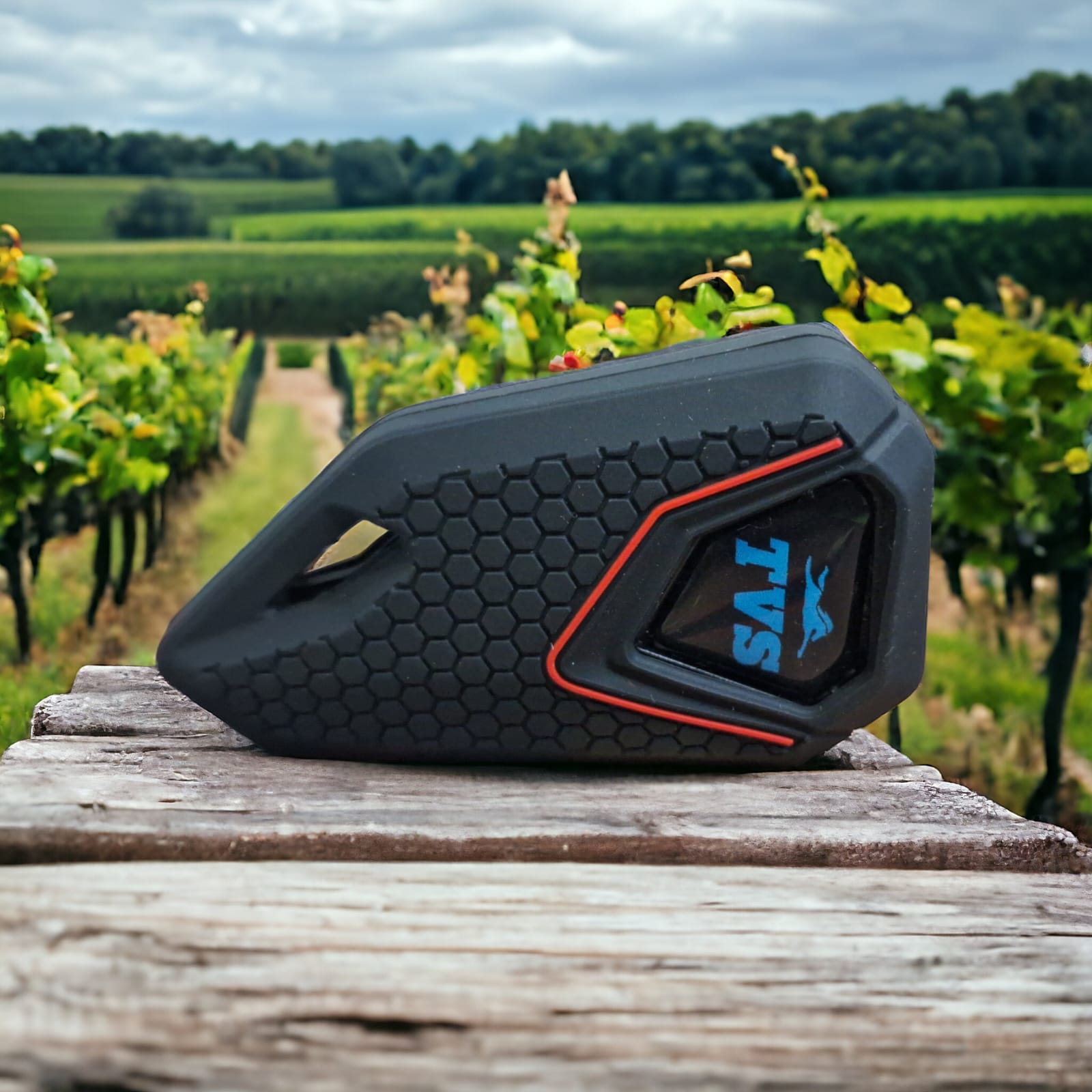 Tvs Bike Flip Key With Silicone Key Cover - Blue Logo