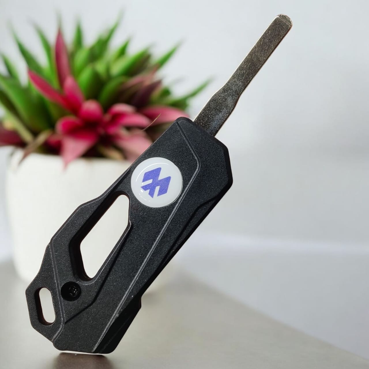 Bajaj Tiger X Bike Flip Key - Blue Logo