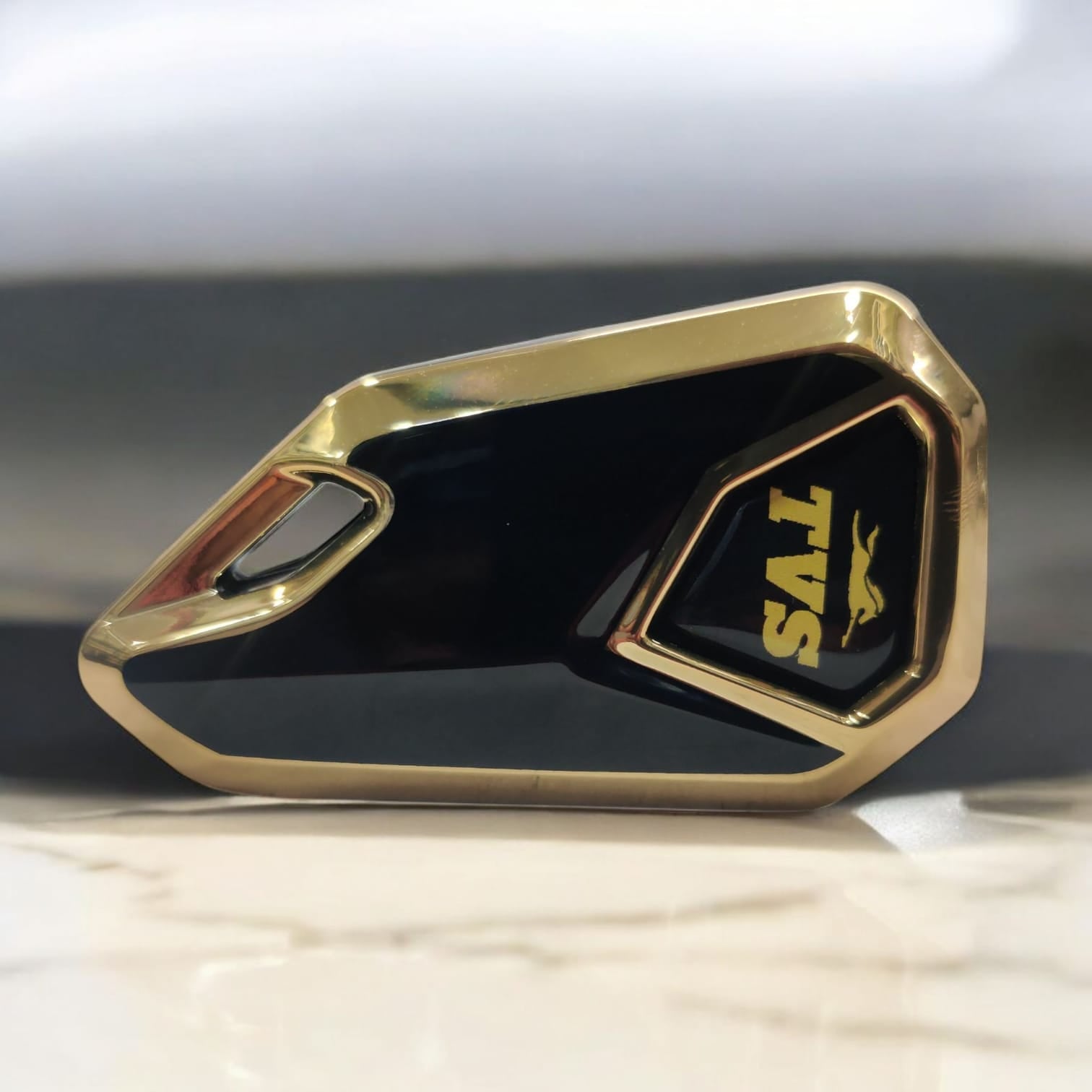 Tvs Bike Flip Key With Tpu Key Cover - Yellow Logo