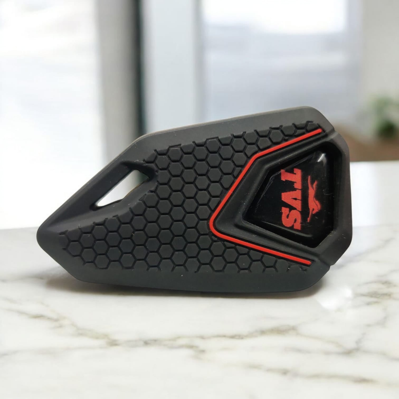 Tvs Bike Flip Key With Silicone Key Cover - Red Logo