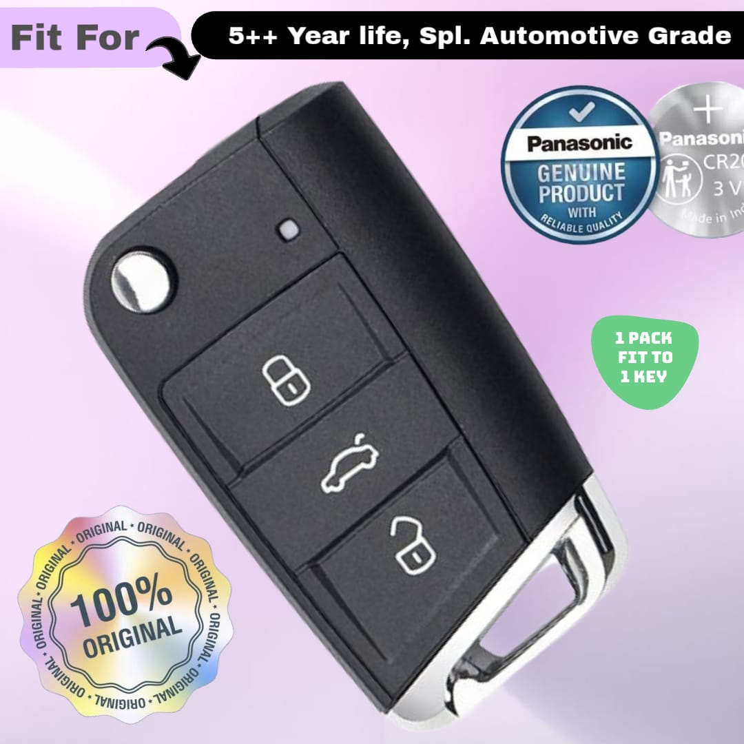 Vw 3 Button Flip Key Fob Replacement Battery - ( Pack of 1 )
