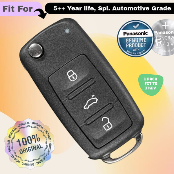 Skoda 3 Button Flip Key Fob Replacement Battery - ( Pack of 1 )