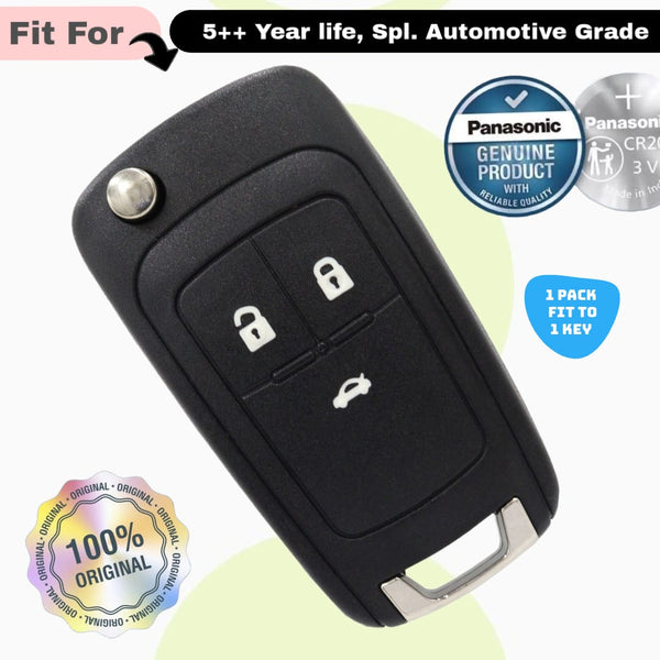 Chevrolet 3 Button Flip Key Fob Replacement Battery - ( Pack of 1 )