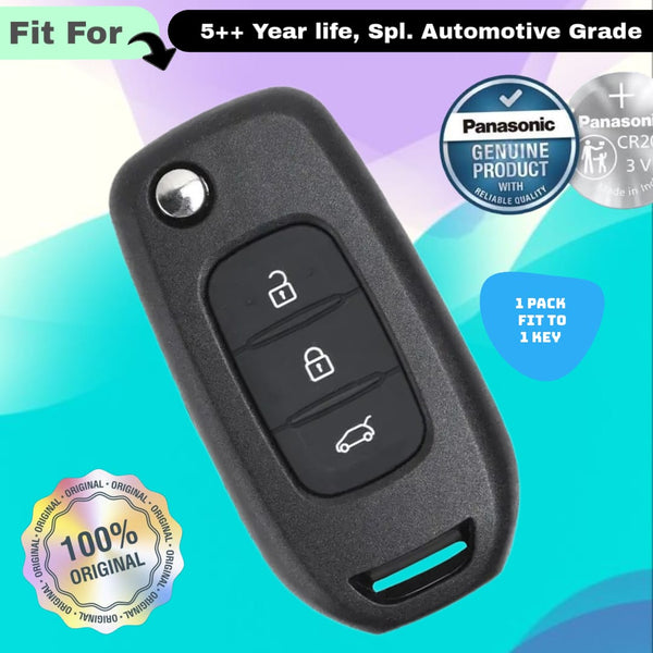 Renault 3 Button Flip Key Fob Replacement Battery - ( Pack of 1 )