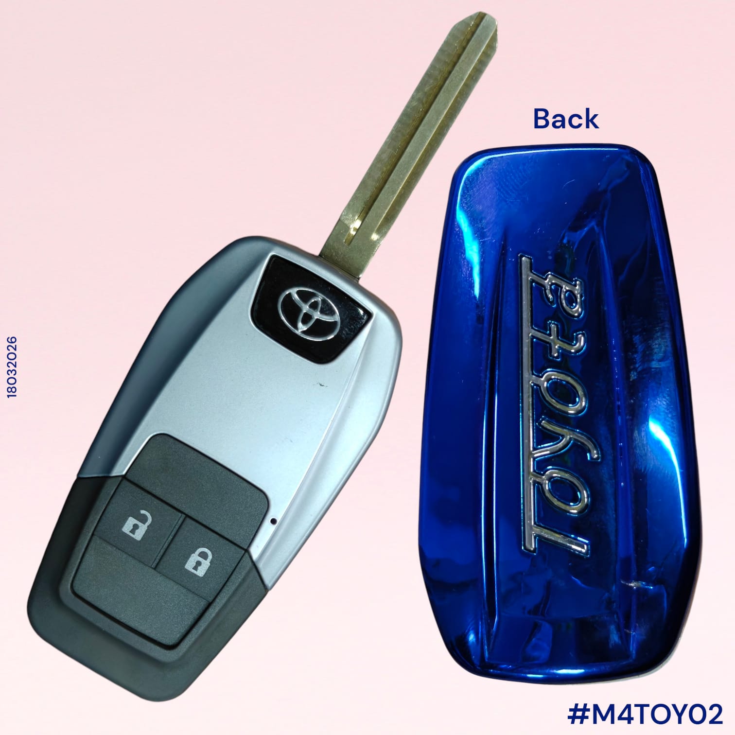 Toyota 2 Button Flip Key Shell Replacement | Lock, Unlock, Boot & Alarm Buttons | Premium Quality (Uncut Blade) (Copy) (Copy)