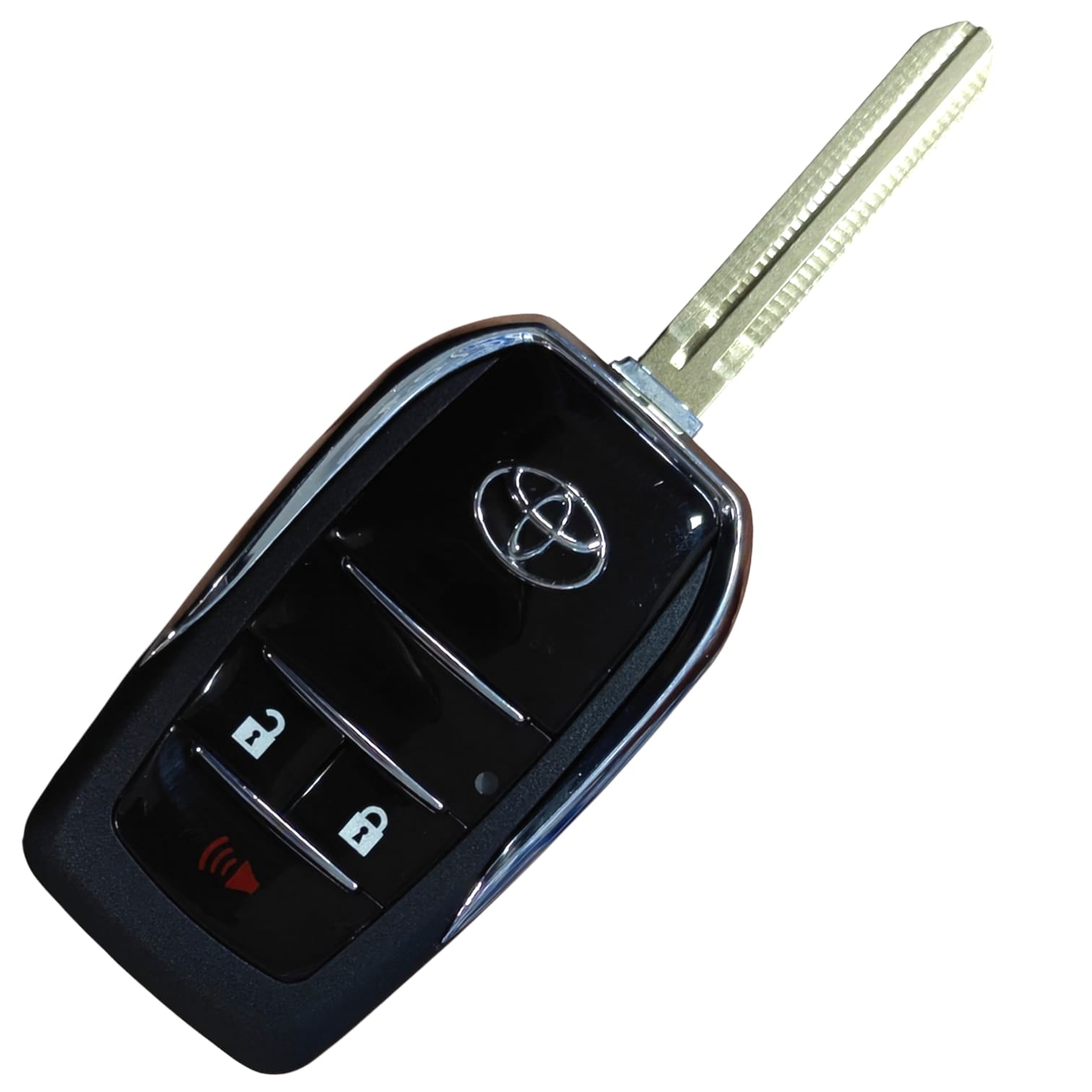 Toyota 3 Button Flip Key Shell Replacement | Lock, Unlock, Boot & Alarm Buttons | Premium Quality (Uncut Blade) (Copy)