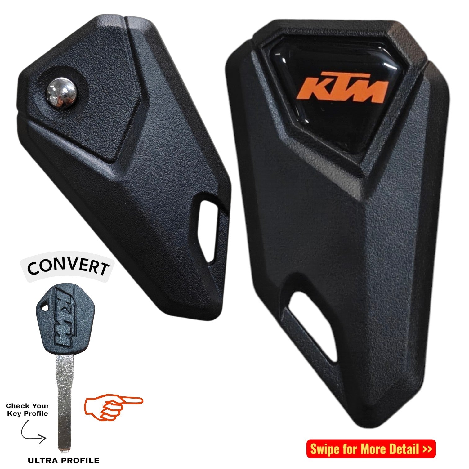 Ktm Bike Flip Key - Orange Black Logo (B1/KT/BK)
