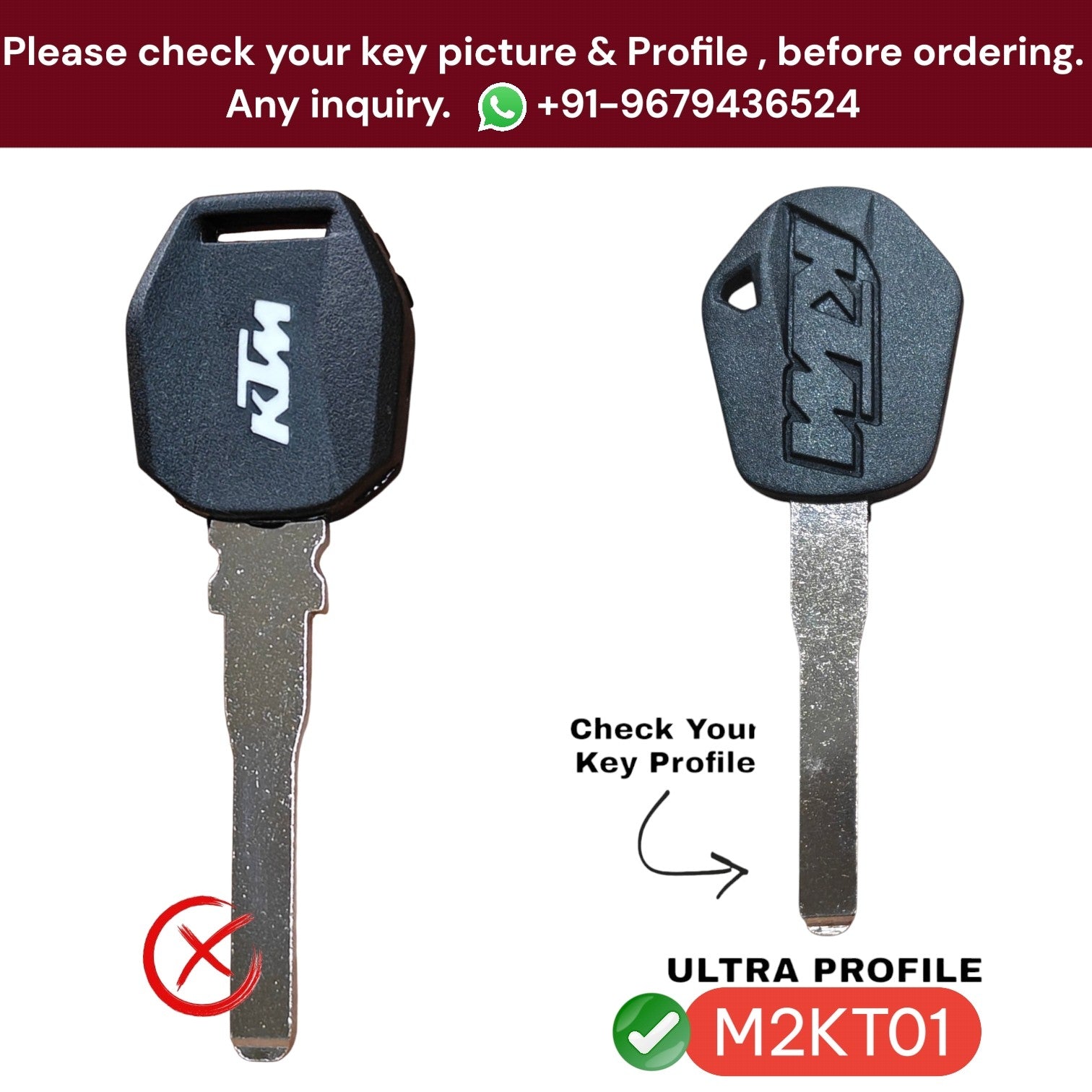 Ktm Original Bike Key - Pack Of 1 ( M2KT01/1)